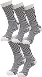 URBAN CLASSICS Fine Stripe Socks Weiß/Schwarz/Creme/Dunkelblau/Grau