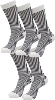 URBAN CLASSICS Fine Stripe Socks Weiß/Schwarz/Creme/Dunkelblau/Grau