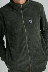 REELL Kapuzenpullover Smooth Zip Sweatshirt Khaki/Dunkelgrün