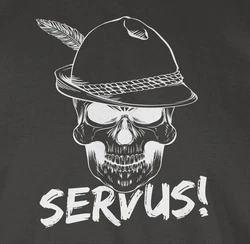 Shirtracer T-Shirt Totenkopf Servus! Mode für Oktoberfest Herren weiß