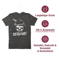 Shirtracer T-Shirt Totenkopf Servus! Mode für Oktoberfest Herren weiß