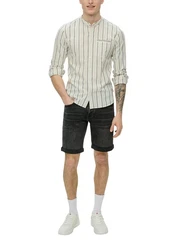 QS Hemd Beige/Khaki/Dunkelblau/Weiß/Creme/Gelb