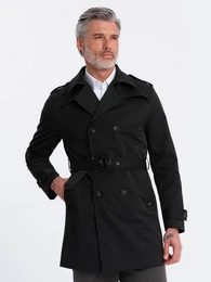 Trenchcoat Herren-Trenchcoat SLIM FIT mit Grtel breites Revers