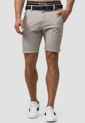 Indicode Herren Bryant Chino Shorts 4 Taschen Khaki/Beige/Grau