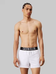 Calvin Klein Swimwear Badeshorts SHORT WB mit Logobund Weiß/Beige