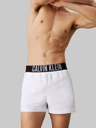 Calvin Klein Swimwear Badeshorts SHORT WB mit Logobund Weiß/Beige