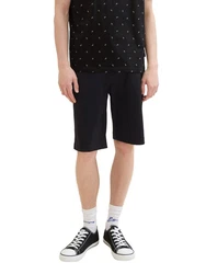 TOM TAILOR Denim Cargoshorts Four-Pocket-Style Schwarz/Grün