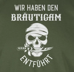 Shirtracer T-Shirt Wir haben den Bräutigam entführt Piratenkopf JGA Männer wei