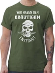 Shirtracer T-Shirt Wir haben den Bräutigam entführt Piratenkopf JGA Männer wei