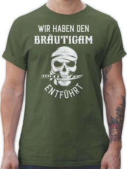 Shirtracer T-Shirt Wir haben den Bräutigam entführt Piratenkopf JGA Männer wei Shirtracer T-Shirt Wir haben den Bräutigam entführt Piratenkopf JGA Männer wei