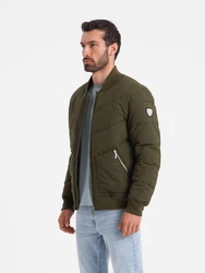 OMBRE Bomberjacke mit Metallreißverschlüssen Dunkelgrün/Khaki