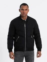 OMBRE Bomberjacke mit Metallreißverschlüssen Schwarz