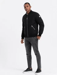 OMBRE Bomberjacke mit Metallreißverschlüssen Schwarz