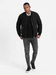 OMBRE Bomberjacke mit Metallreißverschlüssen Schwarz