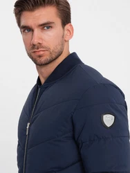 OMBRE Bomberjacke mit Metallreißverschlüssen Dunkelblau