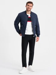 OMBRE Bomberjacke mit Metallreißverschlüssen Dunkelblau