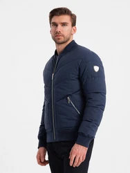 OMBRE Bomberjacke mit Metallreißverschlüssen Dunkelblau