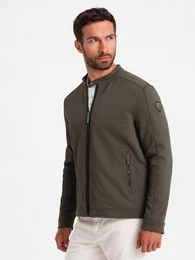 Bikerjacke BIKER-Jacke fr Herren aus strukturiertem Stoff
