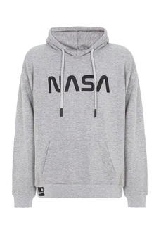 RedBridge Herren Kapuzenpullover Hoodie NASA Grau