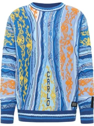 Carlo Colucci Pullover di Cicco Schwarz/Hellblau/Orange/Gelb/Blau