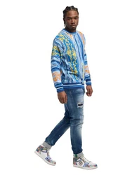 Carlo Colucci Pullover di Cicco Schwarz/Hellblau/Orange/Gelb/Blau