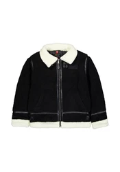 Alpha Industries Bomberjacke B-3 Teddy Schwarz/Dunkelblau