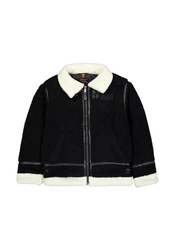 Alpha Industries Bomberjacke B-3 Teddy Schwarz/Dunkelblau