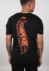 Alpha Industries Longsleeve T-Shirt Hot Wheels Back Print Schwarz/Orange/Braun