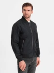 OMBRE Bomberjacke Schwarz/Dunkelgrau/Dunkelrot