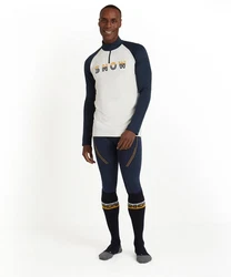 FALKE Langarmshirt Dunkelblau/Schwarz/Hellblau