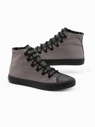 OMBRE Herren-Turnschuhe Sneaker Hellgrau/Grau/Lila/Braun/Dunkelgrau