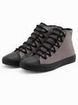 OMBRE Herren-Turnschuhe Sneaker Hellgrau/Grau/Lila/Braun/Dunkelgrau