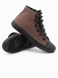 OMBRE Herren-Turnschuhe Sneaker Dunkelbraun/Braun/Rot/Grau