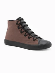 OMBRE Herren-Turnschuhe Sneaker Dunkelbraun/Braun/Rot/Grau