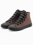 OMBRE Herren-Turnschuhe Sneaker Dunkelbraun/Braun/Rot/Grau