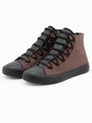 OMBRE Herren-Turnschuhe Sneaker Dunkelbraun/Braun/Rot/Grau