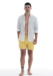 Just Like You Badeshorts für Herren Gelb/Creme