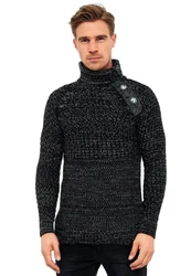 Rusty Neal Strickpullover Schwarz/Dunkelgrau/Grau/Dunkelblau