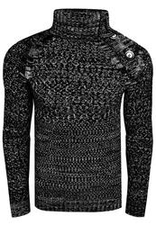 Rusty Neal Strickpullover Schwarz/Dunkelgrau/Grau/Dunkelblau
