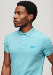 Superdry Poloshirt Classic Pique Polo aqua blau