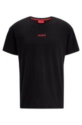 HUGO Rundhalsshirt Linked T-Shirt mit Hugo Logo-Schriftzug 