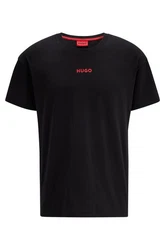 HUGO Rundhalsshirt Linked T-Shirt mit Hugo Logo-Schriftzug 