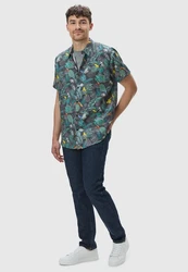 Ragwear Herren Hemd Omerro Dunkelgrün/Grün/Blau
