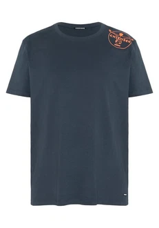 Chiemsee Print-Shirt T-Shirt mit Jumper-Logo Dunkelblau/Blau