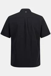 JP1880 Kurzarmhemd Modern Fit Kent-Kragen Schwarz/Rot/Dunkelrot