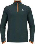 Odlo Mid Layer 1/2 Zip Run Easy Warm Langarmshirt Essential Thermal Grün/Dunkelgrün