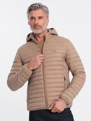 OMBRE Steppjacke für Männer Beige/Braun/Khaki
