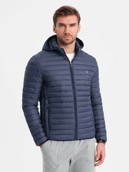 OMBRE Steppjacke für Männer Dunkelblau/Blau/Hellblau