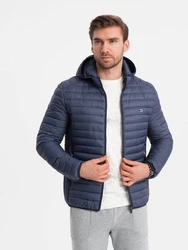 OMBRE Steppjacke für Männer Dunkelblau/Blau/Hellblau