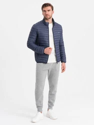 OMBRE Steppjacke für Männer Dunkelblau/Blau/Hellblau